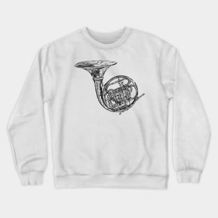 French Horn Sketch Crewneck Sweatshirt